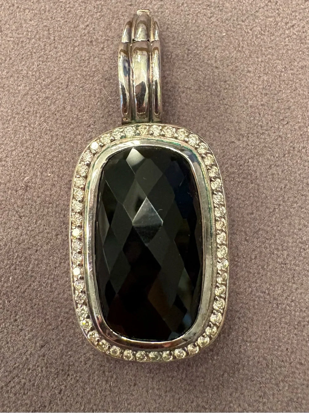 David Yurman Onyx & Diamond Albion Enhancer Pendant